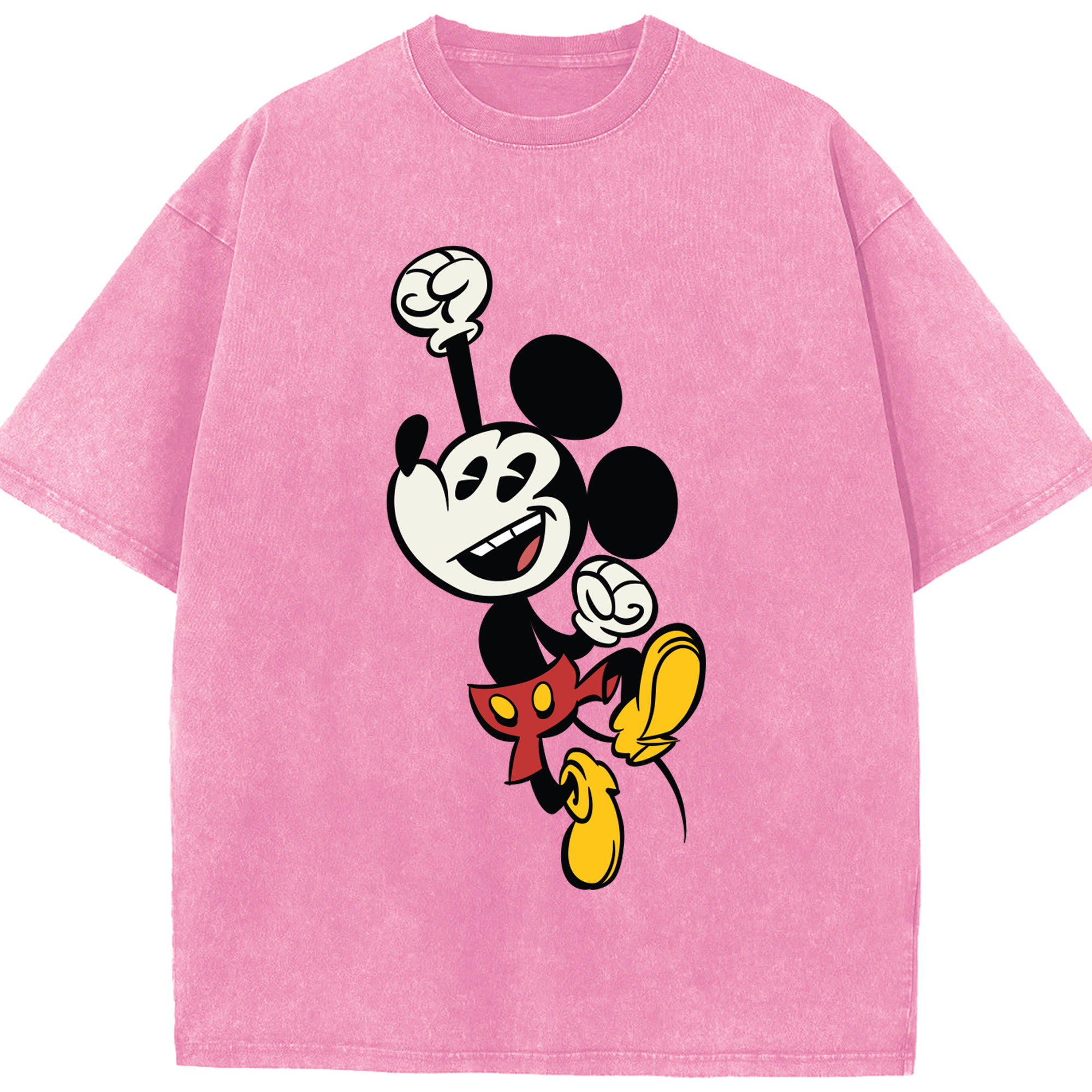 （画像用） ミッキーマウス Mickey Mouse 綿100% ヴィンテージ風 半袖Tシャツ（フロントプリント）
